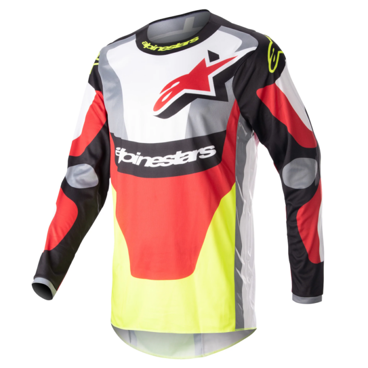 Alpinestars fluid agent jersey black mars red yellow fluo