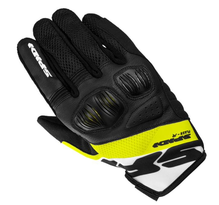 Spidi guanto in tessuto flash r evo nero/yellow fluo
