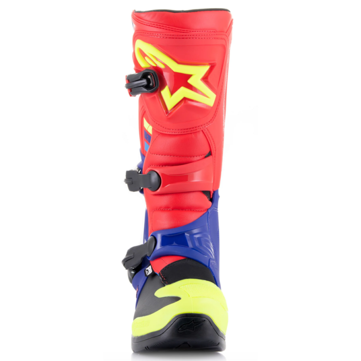 Alpinestars stivale tech 3 bright red dark blu yellow fluo - immagine 4