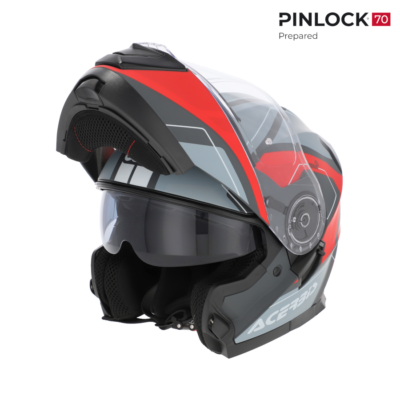 Casco modulare Acerbis serel 22/06 grigio/rosso