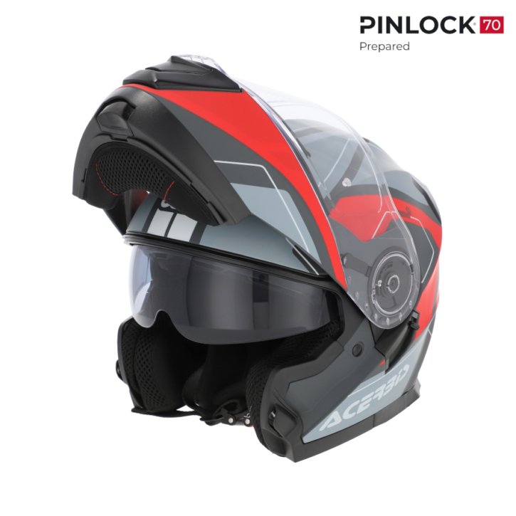 Casco modulare Acerbis serel 22/06 grigio/rosso