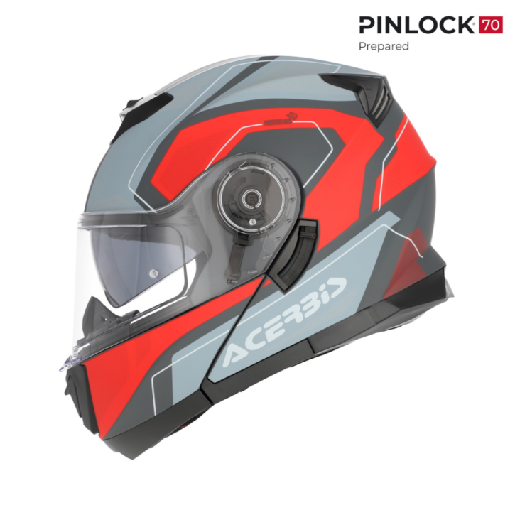 Casco modulare Acerbis serel 22/06 grigio/rosso - immagine 3