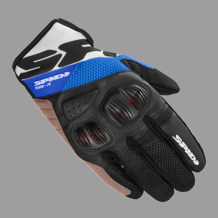 Spidi guanto in tessuto flash-r evo nero/blu b79 022