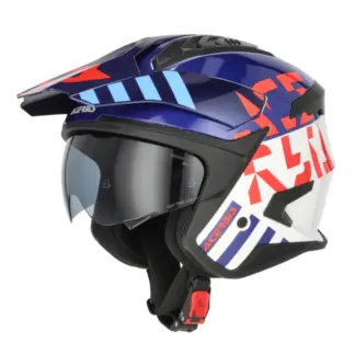 Casco Acerbis Jet Aria Evo Graphic Bianco/Blu/Rosso 034